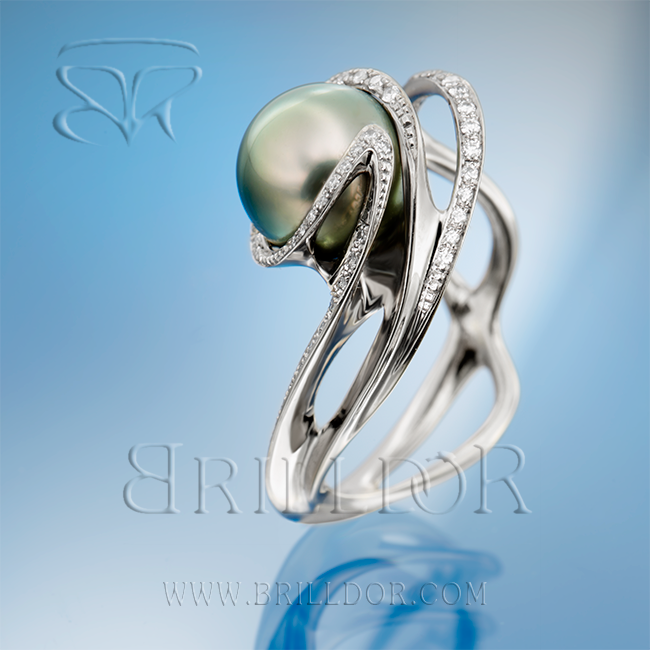Black Tahitian Pearl Ring with Diamond Halo for Women - 8.50 CT - AAA  Grade, 14K Yellow Gold, US 6.50 - Walmart.com