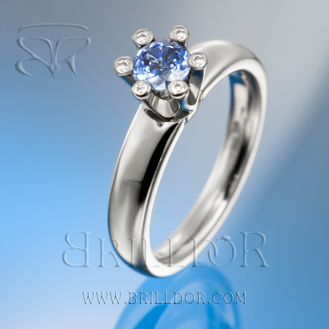 Heather: Modern Cushion Cut Blue Sapphire Engagement Ring | Ken & Dana