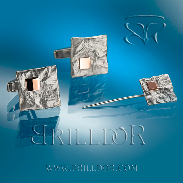 Wrinkled male jewellery set