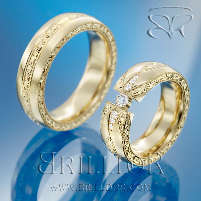 Bride Groom Diamond Wedding 3-Ring Set 14K White Gold 1.34 ct